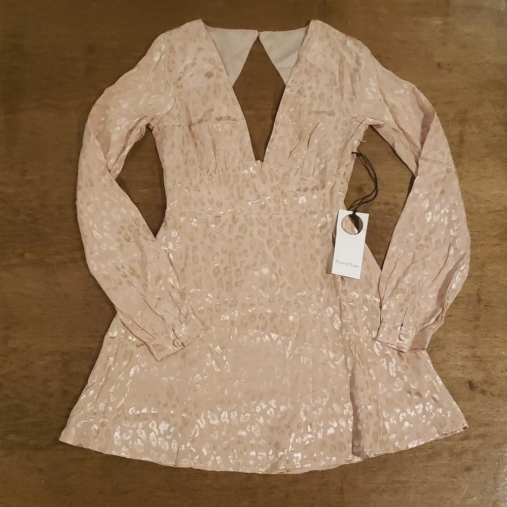 Privacy Please Ella Mini Dress Plush Leopard Cocktail Wedding Guest Dress XS